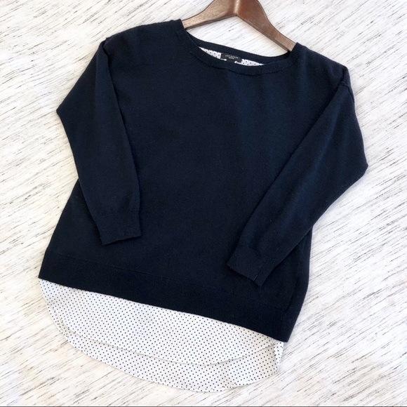 Ann Taylor Peek-a-Dot Split Back Layered Sweater - Picture 5 of 5